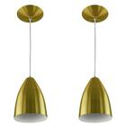 Kit 2 Pendentes Vegas Premium Gourmet Em Aluminio Dourado