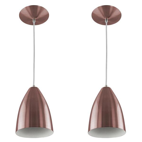 Kit 2 Pendentes Vegas Premium Gourmet Em Aluminio Gold Rose