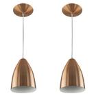 Kit 2 Pendentes Vegas Premium Gourmet Em Aluminio New Cobre