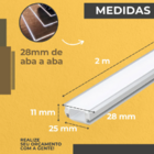 Kit 2 Perfil De Led 28x11mm Embutir Ip65 1m P/ Piso Solo Gara