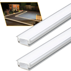 Kit 2 Perfil De Led 28x11mm Embutir Ip65 1m P/ Piso Solo Gara