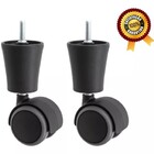 Kit 2 Pés Cama Box/ Roda Silicone Não Risca Piso Preto