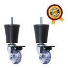 Kit 2 Pes Cama Box Com Rodinhas Silicone Nao Risca Piso - Pre