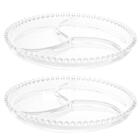 Kit 2 Petisqueiras De Cristal 3 Divisórias 23cm Wolff Pearl D