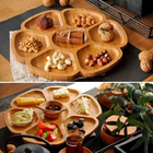 Kit 2 Petisqueiras Flor Bambu 25cm Class Home