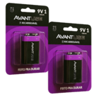 Kit 2 Pilhas Baterias Recarregável 9v Cod: 408430021-2 Avant