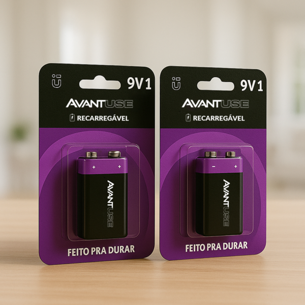 Kit 2 Pilhas Baterias Recarregável 9v Cod: 408430021-2 Avant