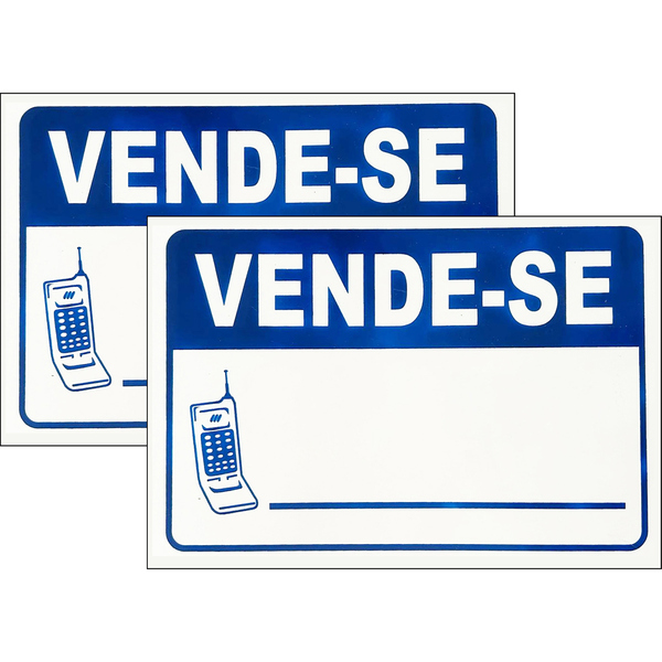 Kit 2 Placa Aviso Sinalização Vende-se 30cmx20cm Pvc