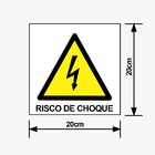 Kit 2 Placas Adesiva Sinalizadora Indicativa Alerta Risco de