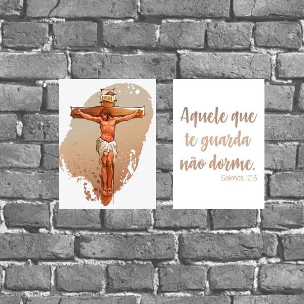 Kit 2 Placas Aquele Que Te Guarda Não Dorme 18x27cm