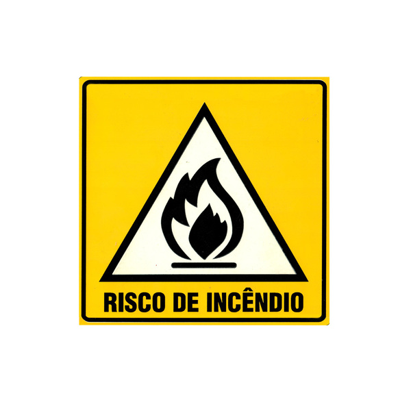 Kit 2 Placas de Sinalização Indicativa Alerta Risco de Incênd