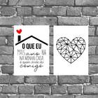 Kit 2 Placas Decorativas Amo Minha Casa 18x27cm