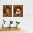 Kit 2 Placas Decorativas Casal Esquilo 18x27cm