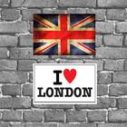 Kit 2 Placas Decorativas I Love London 18x27cm