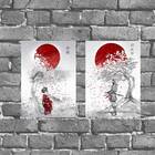 Kit 2 Placas Decorativas Japonesas 18x27cm
