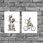 Kit 2 Placas Decorativas Macaquinhos 18x27cm