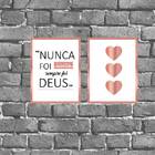 Kit 2 Placas Decorativas Nunca Foi Sorte 18x27cm