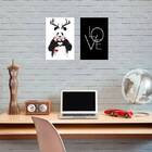 Kit 2 Placas Decorativas Panda Love 18x27cm