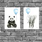 Kit 2 Placas Infantis Bichinhos Com Balões 18x27cm