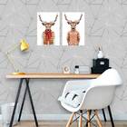 Kit 2 Placas Parede Veados Fashion 18x27cm
