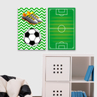 Kit 2 Placas Quadros Infantil Futebol Bola Mdf 20x30 Cm