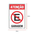 Kit 2 Placas Sinalização Adesiva Atenção Garagem 20x30 Cm Pvc