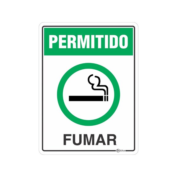 Kit 2 Placas Sinalização Adesiva Permitido Fumar Local Comérc