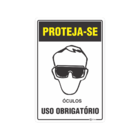 Kit 2 Placas Sinalização Adesiva PVC Uso EPI  20x30 Cm Óculos