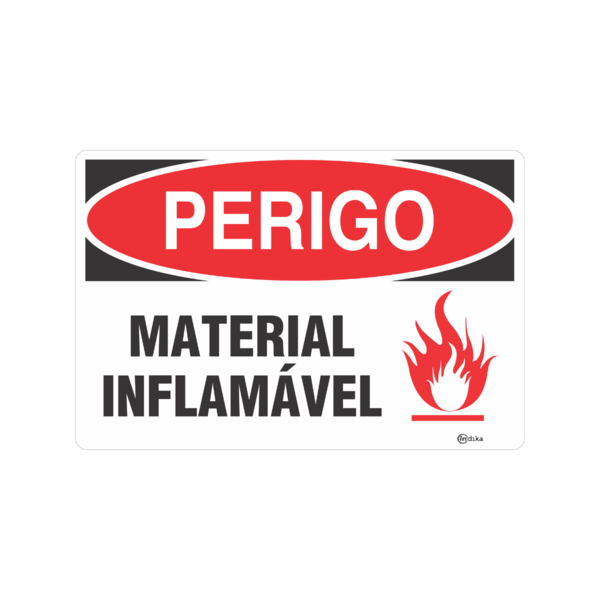 Kit 2 Placas Sinalização Atenção Perigo Inflamável 20x30 Cm