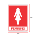 Kit 2 Placas Sinalização Banheiro Feminino Sanitário Comércio