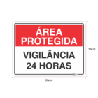 Kit 2 Placas Sinalização Indicativa Área Protegida 15x20 Cm P