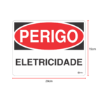 Kit 2 Placas Sinalização Indicativa Perigo Eletricidade Pvc 1