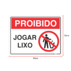 Kit 2 Placas Sinalização Indicativa Proibido Jogar Lixo Adesi