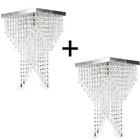 Kit 2 Plafon 7202 Cromado Brilhante 25x45cm