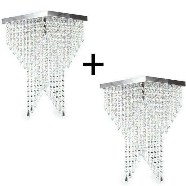 Kit 2 Plafon 7202 Cromado Brilhante 25x45cm