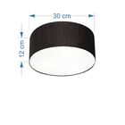 Kit/2 Plafon Cilíndrico Md-3010 Cúpula Em Tecido 30x12cm Pret