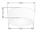 Kit/2 Plafon Cone Md-3003 Cúpula Em Tecido 12/40x35cm Palha -