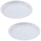 Kit 2 Plafon Led Acrilico Efeito Estrelado Slim Redondo6000k