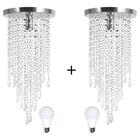 Kit 2 Plafon Redondo Crilik Pl7301 Cromado C/lamp.s