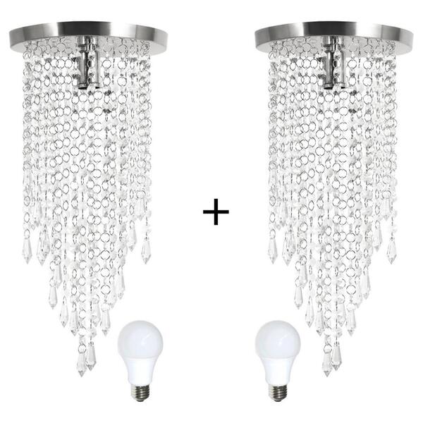 Kit 2 Plafon Redondo Crilik Pl7301 Cromado C/lamp.s