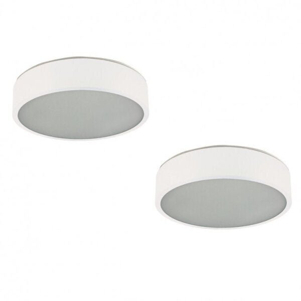 Kit 2 Plafon Sobrepor Redondo Para 1 Lâmpada 20cm Pantoja & C