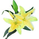 Kit 2 Plantas Artificiais Lírio Amarelo Enfeite Jardim 73cm