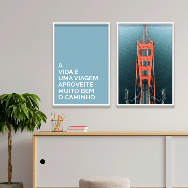 Kit 2 Plaquinhas Decorativa Adesivada A Vida É Uma Viagem...