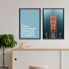 Kit 2 Plaquinhas Decorativa Adesivada A Vida É Uma Viagem...