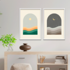 Kit 2 Plaquinhas Decorativa Adesivada Abstrato Minimalista