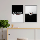 Kit 2 Plaquinhas Decorativa Adesivada But First Coffee!