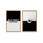Kit 2 Plaquinhas Decorativa Adesivada But First Coffee!