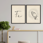 Kit 2 Plaquinhas Decorativa Adesivada Fé