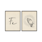 Kit 2 Plaquinhas Decorativa Adesivada Fé