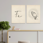 Kit 2 Plaquinhas Decorativa Adesivada Fé